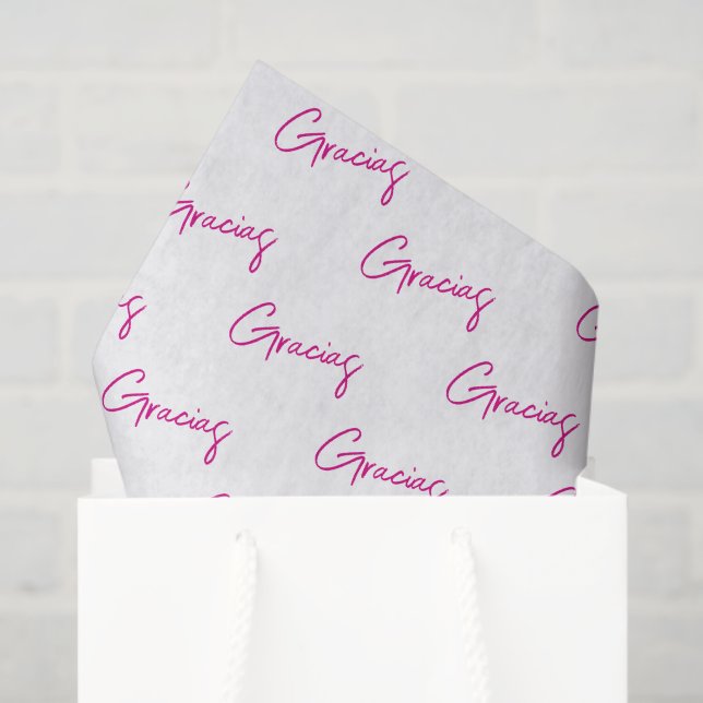 Gracias minimalist hot pink script Custom Business Tissue Paper (Gift Bag)