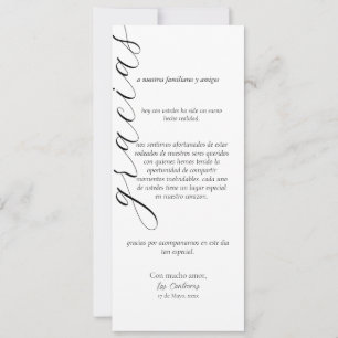 gracias placement card in spanish