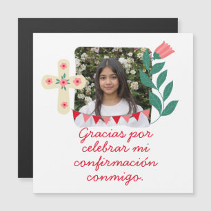 Gracias por Celebrar Mi Confirmación con Foto Magnetic Invitation