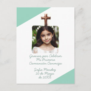 Gracias por Celebrar Mi Primera Comunión con Foto Postcard