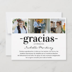 Gracias Simpatia Spanish Sympathy Photo Collage Thank You Card