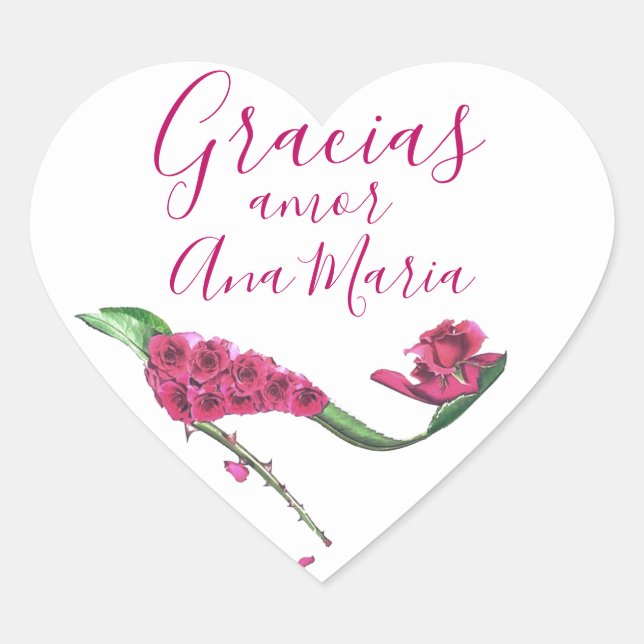 Gracias zapatos de tacón de hada floral rosa heart sticker (Front)