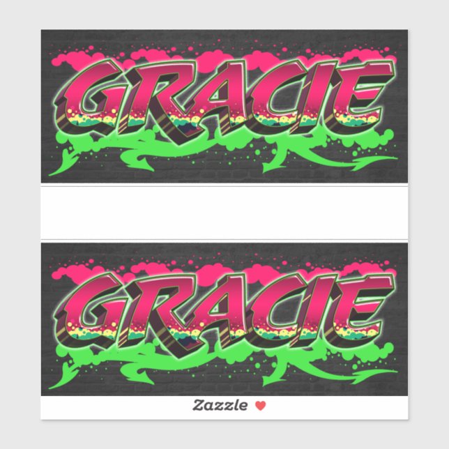Gracie First Name Graffiti Sticker (Sheet)