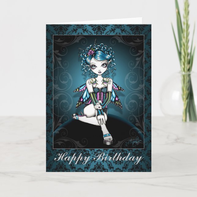 "Gracie" Gothic Couture Swallow Fairy Card (Front)