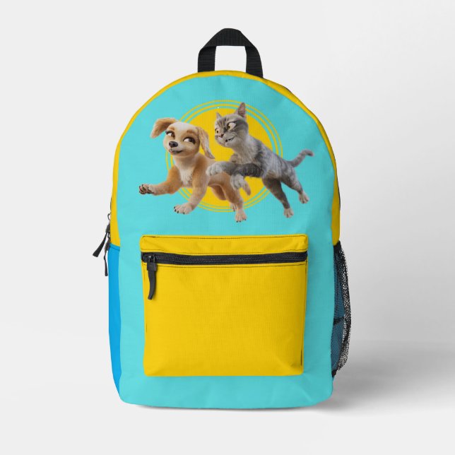 Gracie & Pedro Unleashed Printed Backpack (Front)