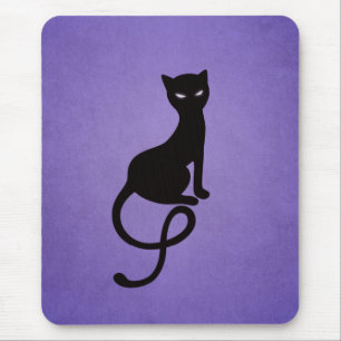 Gracious Evil Black Kitty Purple Mouse Pad
