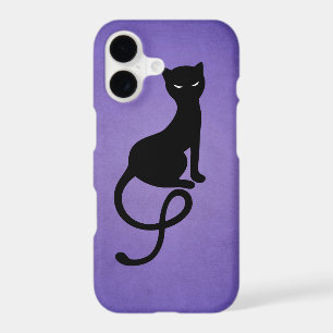 Gracious Evil Cat Silhouette - Black Kitty Purple