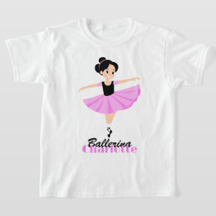Gracious Happy Soft Pink  Ballerina Personalised T-Shirt