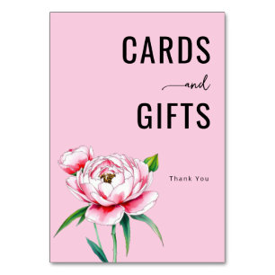 Gracious Pink Floral Illustration Table Number