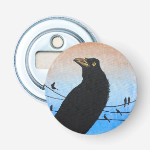 Grackle Austin Texas Bird Avian Wildlife Painting Bottle Opener