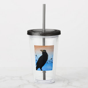 Grackle Austin Texas Bird Nature Wildlife Painting Acrylic Tumbler