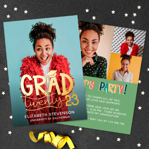 Grad 2023 bold graduation party 4 photo gold