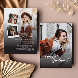 Grad 2024 Multi Photo Script Graduation Party Invitation