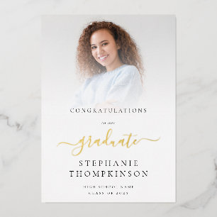 Grad 2025 Photo Gold Real Foil Announcement