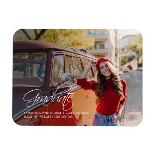 Grad 2025 Photo Graduation Announcement Magnet