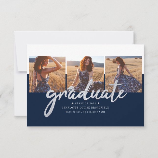 Grad 2025 Photo Script Graduation Announcement (Front)