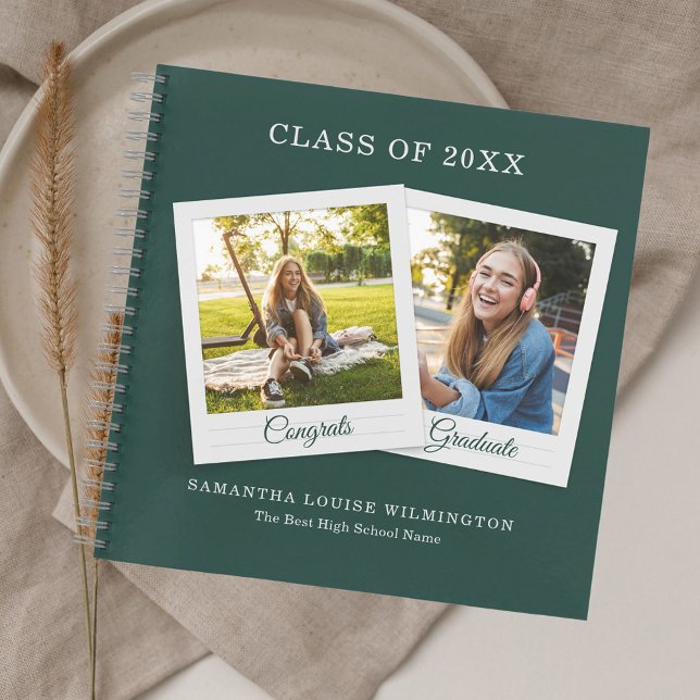 Grad 2025 Photos Graduation Green Guest Book (Creator Uploaded)