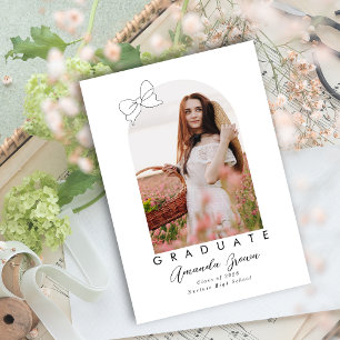 Grad Announcement 2025 Bow Coquette Elegant 