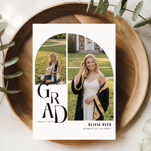 Grad Arch Photo Collage Graduation Party Invitation