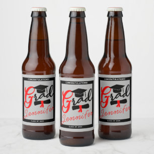 Grad Beer Bottle Label - Toast To Your Success
