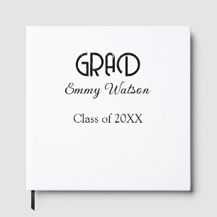 Grad bold letter graduation name class of 20XX sim Guest Book