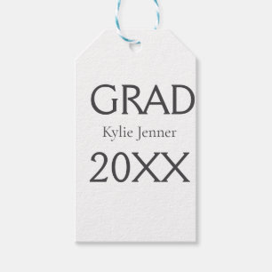 Grad bold letter name 20XX graduation year simple Gift Tags