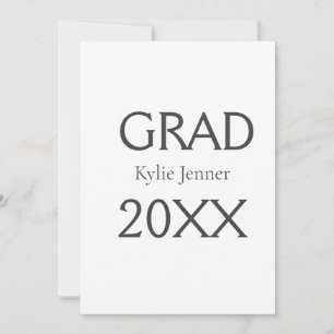Grad bold letter name 20XX graduation year simple Invitation