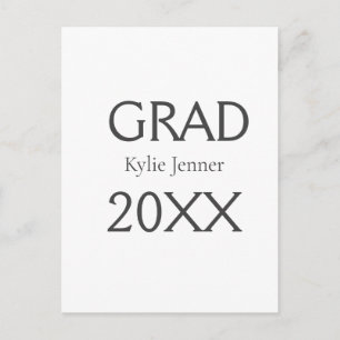 Grad bold letter name 20XX graduation year simple  Postcard