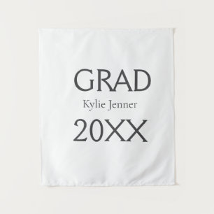 Grad bold letter name 20XX graduation year simple Tapestry
