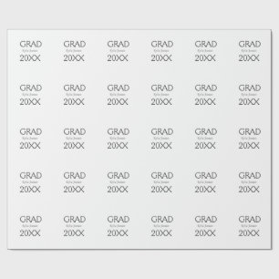 Grad bold letter name 20XX graduation year simple Wrapping Paper
