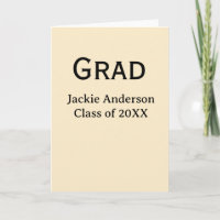 Grad bold letter name class of 20XX yellow pastel 