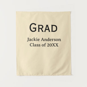Grad bold letter name class of 20XX yellow pastel  Tapestry