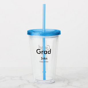 grad boy add name congrats date year text acrylic tumbler