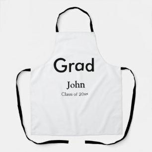 grad boy add name congrats date year text apron