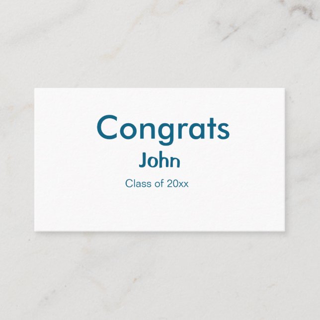 grad boy add name congrats date year text business card (Front)