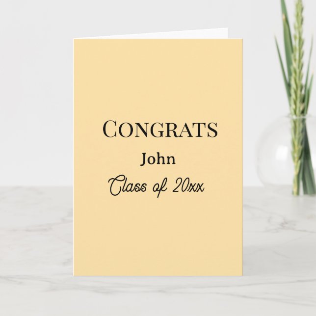 grad boy add name congrats date year text card (Front)