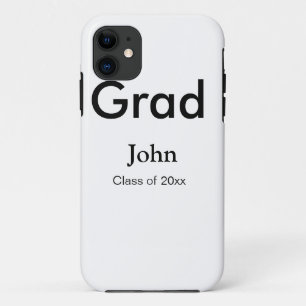 grad boy add name congrats date year text Case-Mate iPhone case