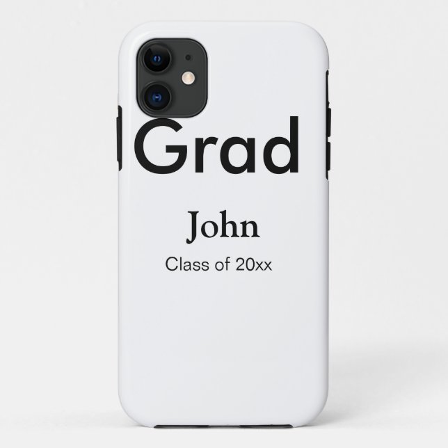 grad boy add name congrats date year text Case-Mate iPhone case (Back)