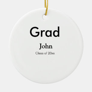 grad boy add name congrats date year text ceramic tree decoration