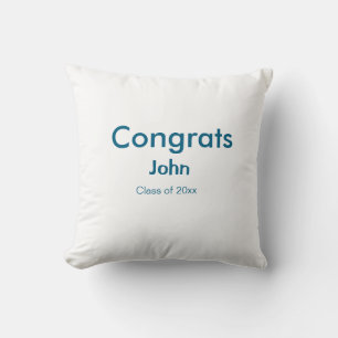 grad boy add name congrats date year text cushion