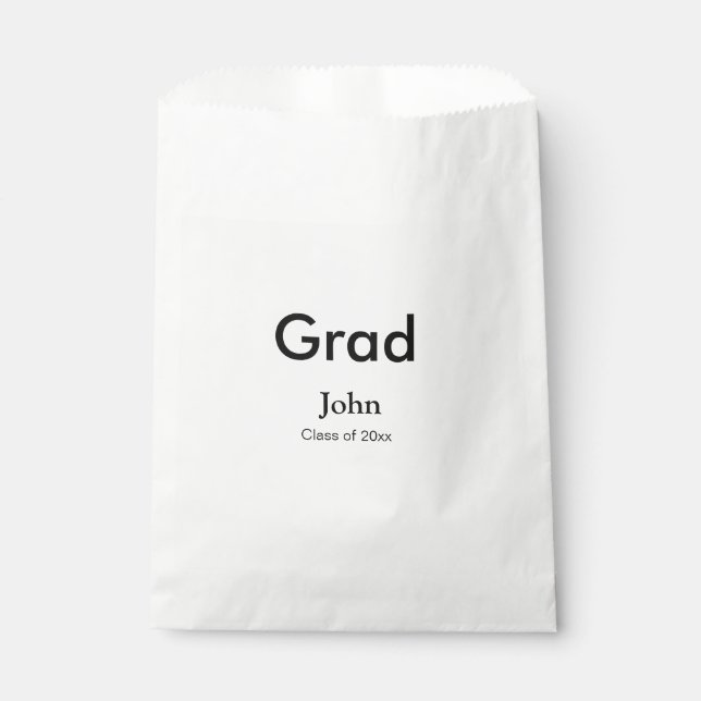 grad boy add name congrats date year text favour bags (Front)