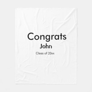 grad boy add name congrats date year text fleece blanket