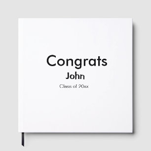 grad boy add name congrats date year text guest book