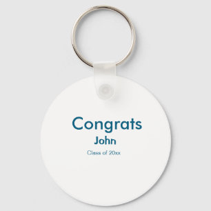 grad boy add name congrats date year text key ring