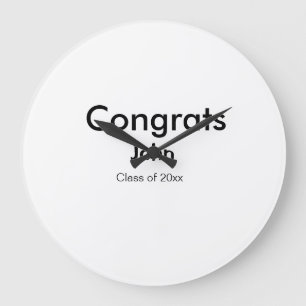 grad boy add name congrats date year text large clock