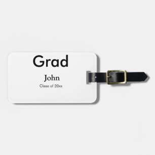 grad boy add name congrats date year text luggage tag