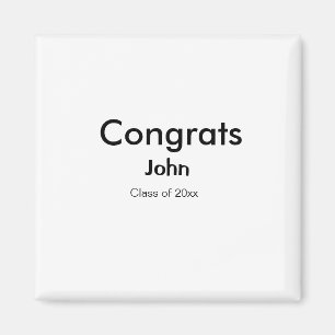 grad boy add name congrats date year text magnet