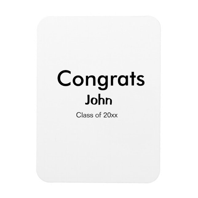 grad boy add name congrats date year text magnet (Vertical)