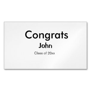 grad boy add name congrats date year text magnetic business card