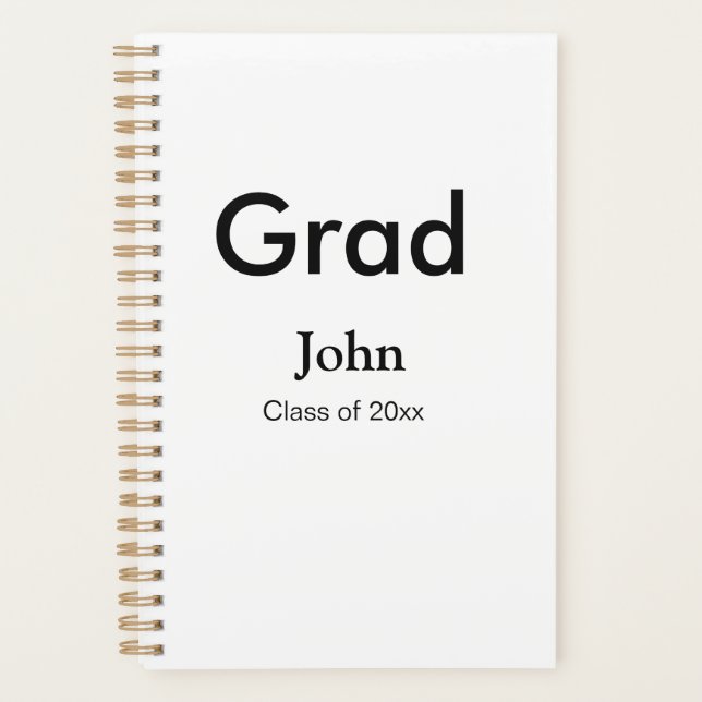 grad boy add name congrats date year text planner (Front)